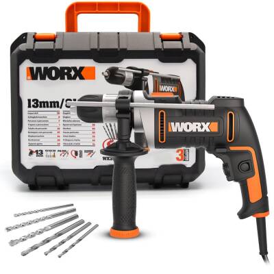 WORX WX328 810Watt 13mm Profesyonel Darbeli Matkap + 6 Adet Uç - Worx