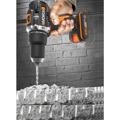WORX WX352 20Volt/2.0Ah Li-ion Çift Akülü Kömürsüz Profesyonel Şarjlı Darbeli Matkap - 6