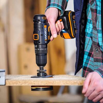 WORX WX370 20Volt/2Ah. Li-ion Çift Akülü Profesyonel Şarjlı Darbeli Matkap + 30 Parça Aksesuar Seti - Thumbnail
