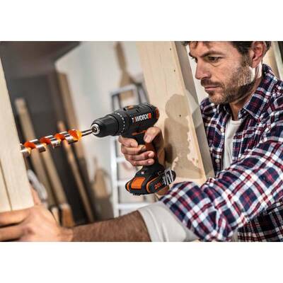 WORX WX370 20Volt/2Ah. Li-ion Çift Akülü Profesyonel Şarjlı Darbeli Matkap + 30 Parça Aksesuar Seti - Thumbnail
