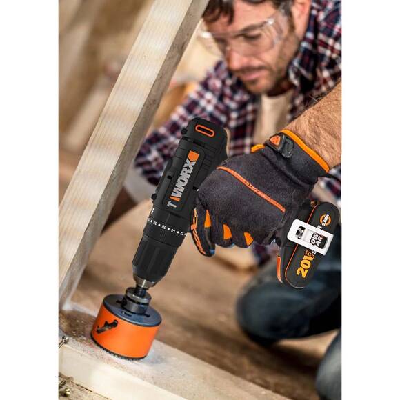WORX WX370 20Volt/2Ah. Li-ion Çift Akülü Profesyonel Şarjlı Darbeli Matkap + 30 Parça Aksesuar Seti