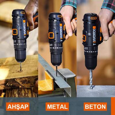WORX WX370.9 20Volt Profesyonel Şarjlı Darbeli Matkap (Akü Dahil Değildir) - 4