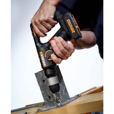WORX WX390.1 20Volt 2.0Ah. Li-ion 1.2J Profesyonel SDS-Plus Pnömatik Çift Akülü Şarjlı Matkap + 8 Adet Uç + Mandren - 4