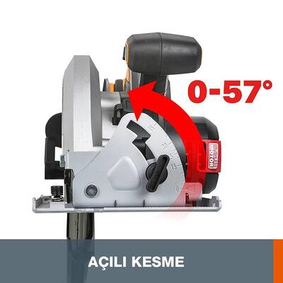 WORX WX520.9 20Volt 190mm Kömürsüz Profesyonel Şarjlı Daire Testere (Akü Dahil Değildir) - 10