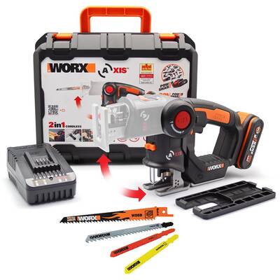 WORX WX550 20Volt 2.0Ah. Li-ion Profesyonel Dekupaj ve Tilki Kuyruğu Testere - Worx