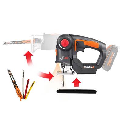 WORX WX550.9 20Volt Profesyonel Dekupaj ve Tilki Kuyruğu Testere (Akü Dahil Değildir) - 1