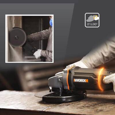 Worx WX709 2350Watt 230mm Profesyonel Dönebilir Tutma Kollu Büyük Taşlama - 7