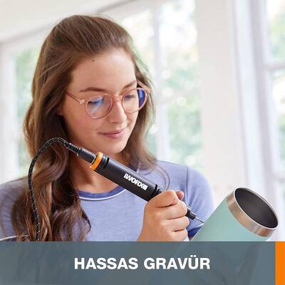 WORX WX739.9 MAKERX 20Volt Kömürsüz Profesyonel Gravür Makinesi + 19 Aksesuar (Akü Dahil Değildir) - 10