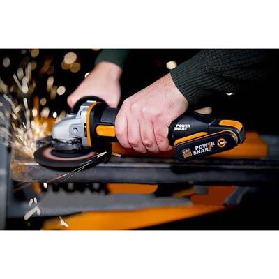 WORX WX803 20Volt 2.0/4.0 Ah. Li-ion Çift Akülü 125mm Profesyonel Şarjlı Avuç Taşlama - 3