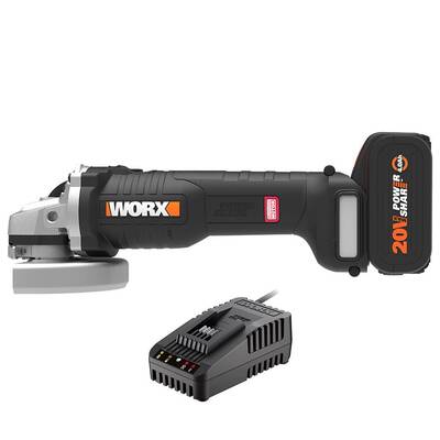 Worx - WORX WX812.9C 20Volt 2.0Ah. 125mm Kömürsüz Profesyonel Tek Akülü Şarjlı Avuç Taşlama