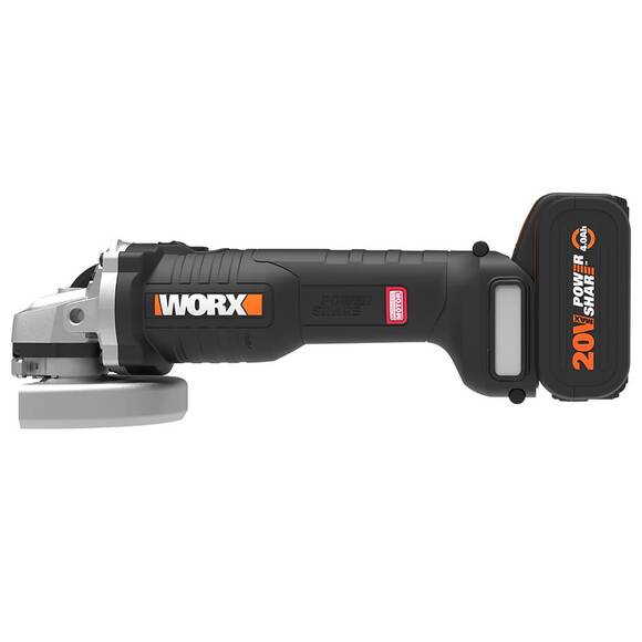 WORX WX813 20Volt 4.0Ah. Li-ion Tek Akülü 115mm Kömürsüz Profesyonel Şarjlı Avuç Taşlama - 2