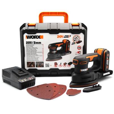 WORX WX822 20Volt 2.0Ah. Li-ion Şarjlı Profesyonel Üçgen Mouse Zımpara - Worx