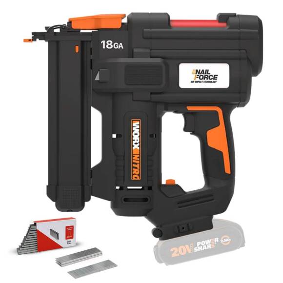 WORX WX844.9 20Volt 16-40mm Profesyonel Şarjlı Zımba Makinesi + 2700 Adet Yedek Zımba (Akü Dahil Değildir) - 1