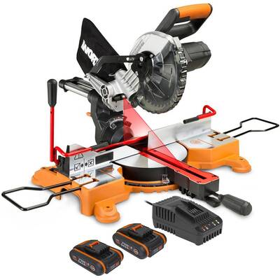 WORX WX845.9CB 20Volt/2.0Ah Li-ion Çift Akülü Şarjlı 216MM Profesyonel Kızaklı Gönye Kesme - 1