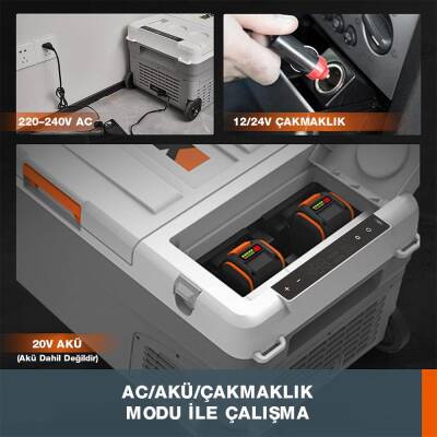 Worx WX876.9 12/24/220Volt 22Litre Kompresörlü Outdoor Oto Buzdolabı (Akü Dahil Değildir) - 6