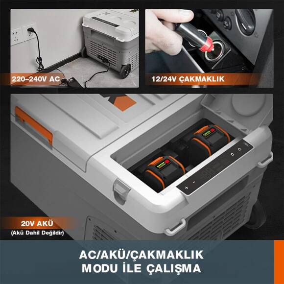 Worx WX876.9 12/24/220Volt 22Litre Kompresörlü Outdoor Oto Buzdolabı (Akü Dahil Değildir) - 6