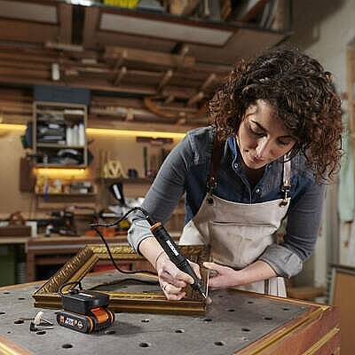 WORX WX990 MAKERX 20Volt 2.0Ah. Kömürsüz Profesyonel Kalem Tipi Devir Ayarlı Gravür + 50MM Açılı Avuç Taşlama Kombo Set + 39 Parça aksesuar - 3