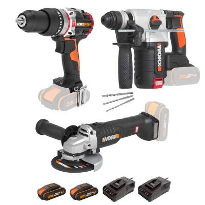 WORX WXKS6 WX354.9 + WX380.9 + WX812.9 + WA3601 20V/2Ah Pro Kombo Set - Worx (1)